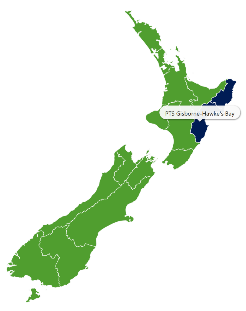 Practical Training Solutions Gisborne-Hawke's Bay Map