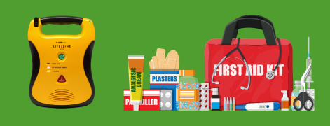 First aid equipment and supplies.